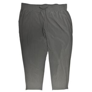 All In Motion Womens 1X Athletic Pants Bold Black Lightweight Tie Pull-On UPF50+